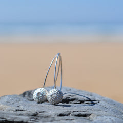 Silver Urchin Hook Earrings