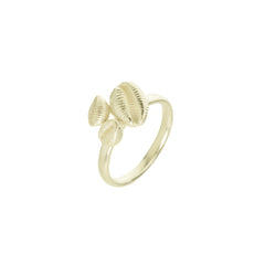Cowrie Ring, Silver (3 shells)