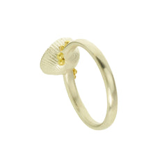 Cowrie Ring, Silver (with 18ct Gold grains)