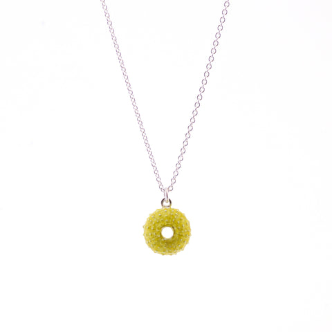Enamelled Silver Urchin Necklace (Green)