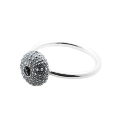 Oxidised Silver Urchin Ring