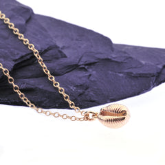 Cowrie Necklace, Solid 9ct Gold
