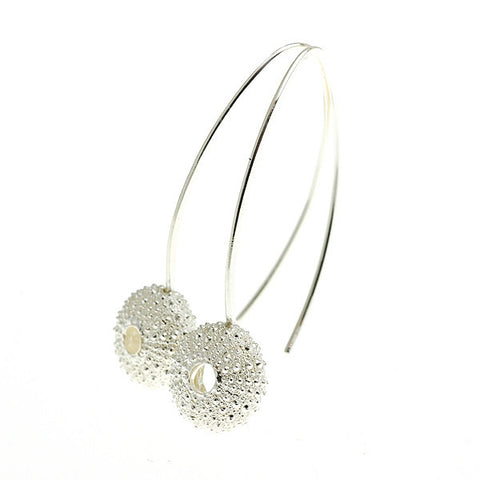 Silver Urchin Hook Earrings