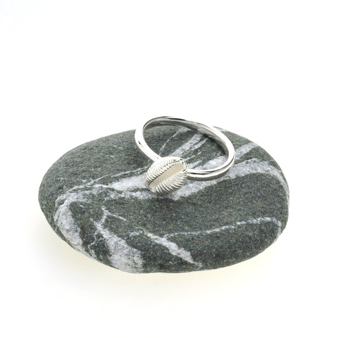 Cowrie Ring, Silver (Single shell)