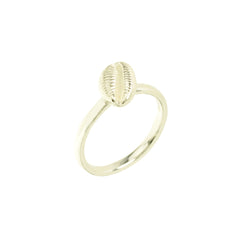 Cowrie Ring, Silver (Single shell)