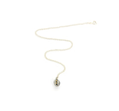 Cowrie Necklace, Oxidised Silver with 18ct Gold Grains