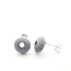 Oxidised Silver Urchin Stud Earrings