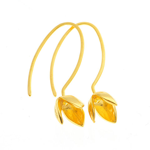 Gold Vermeil Snowdrop Hook Earrings